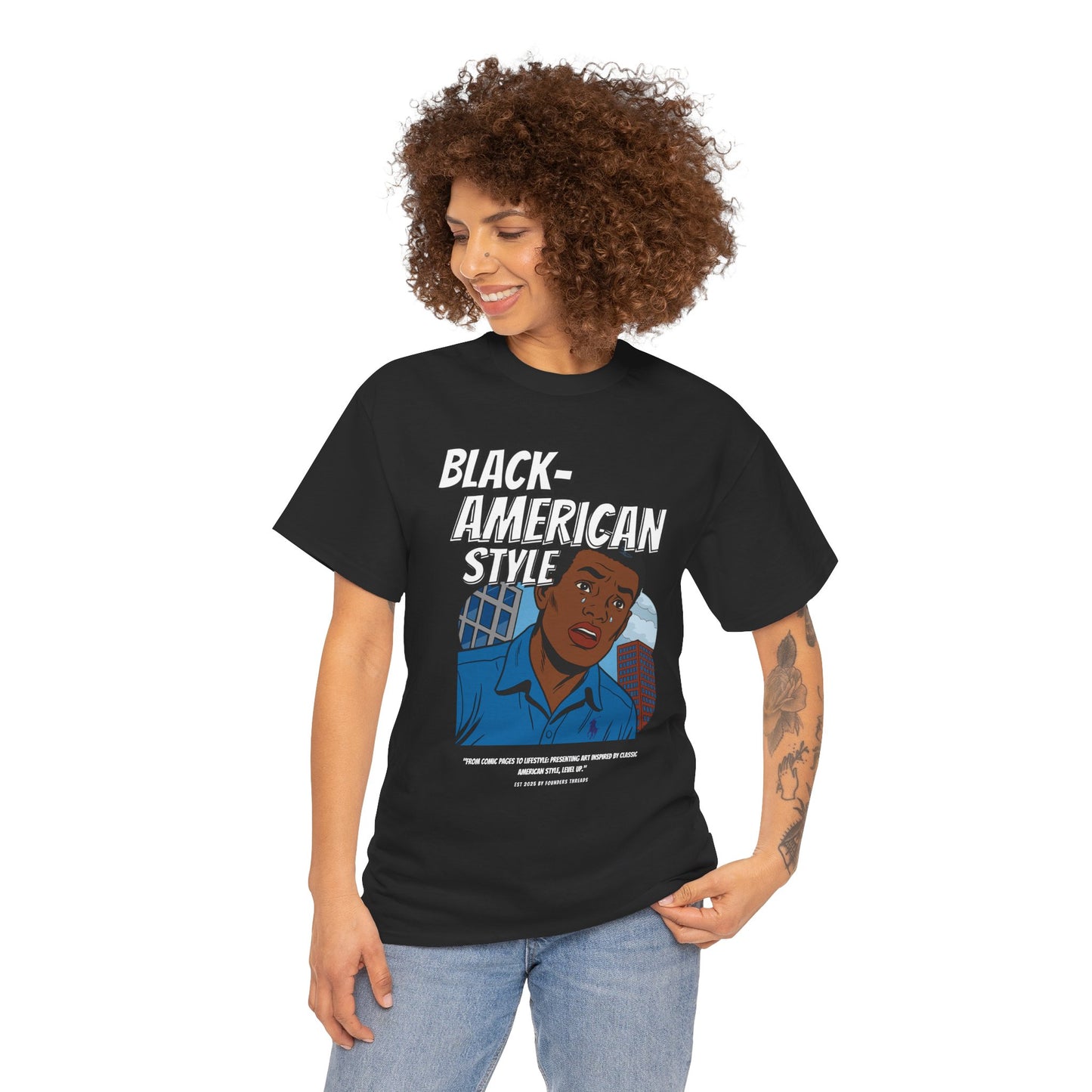 Black-American Polo Style Heavy Cotton Tee Shirt