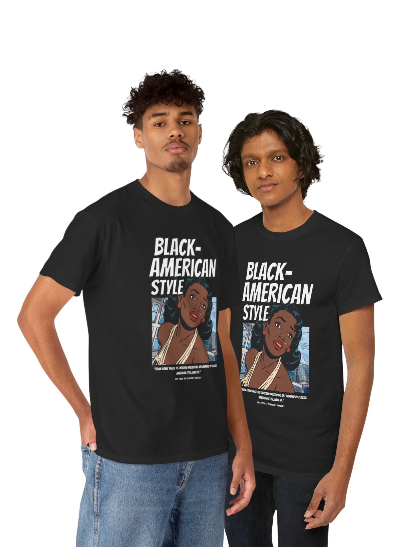 Black-American Style Heavy Cotton Tee Shirt