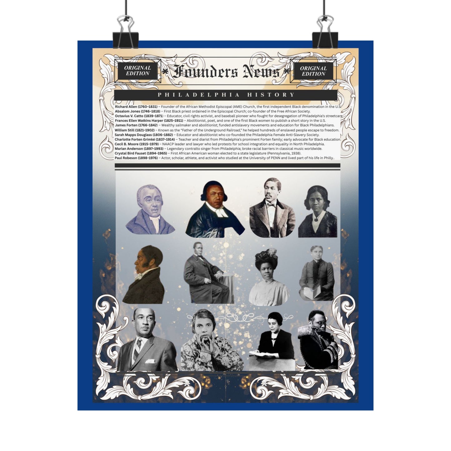 Founders News Historical Matte Vertical Posters