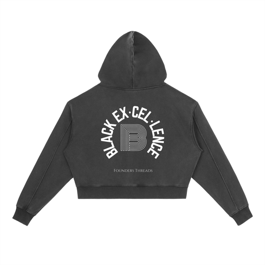 Black Excellence Crop Hoodie