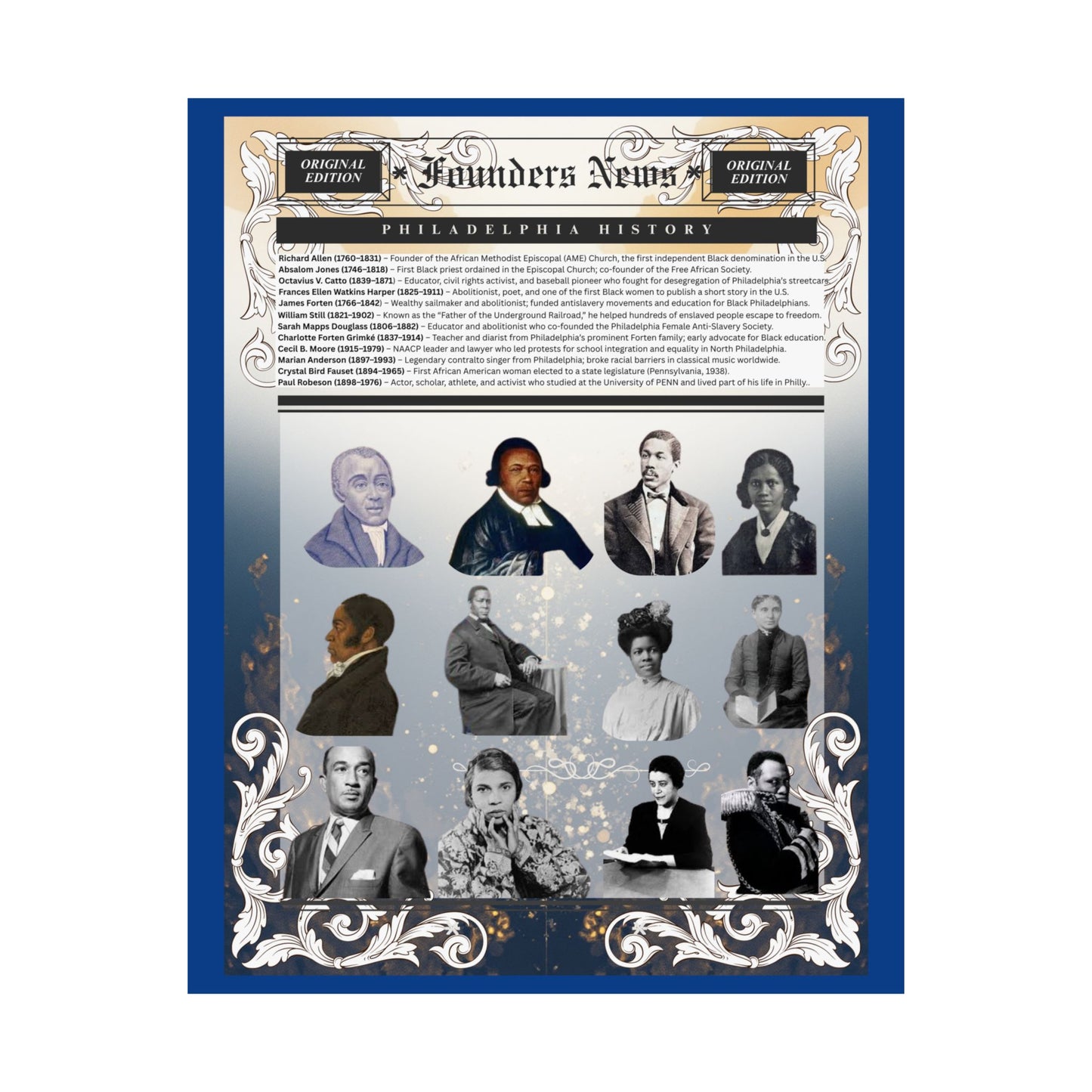 Founders News Historical Matte Vertical Posters