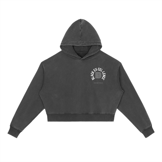 Black Excellence Crop Hoodie